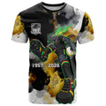 Personalised Penrith Panthers 1967-2026 T Shirt Panther Mascot 60th Anniversary - Watercolor Splash Art