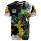 Personalised Penrith Panthers 1967-2026 T Shirt Panther Mascot 60th Anniversary - Watercolor Splash Art