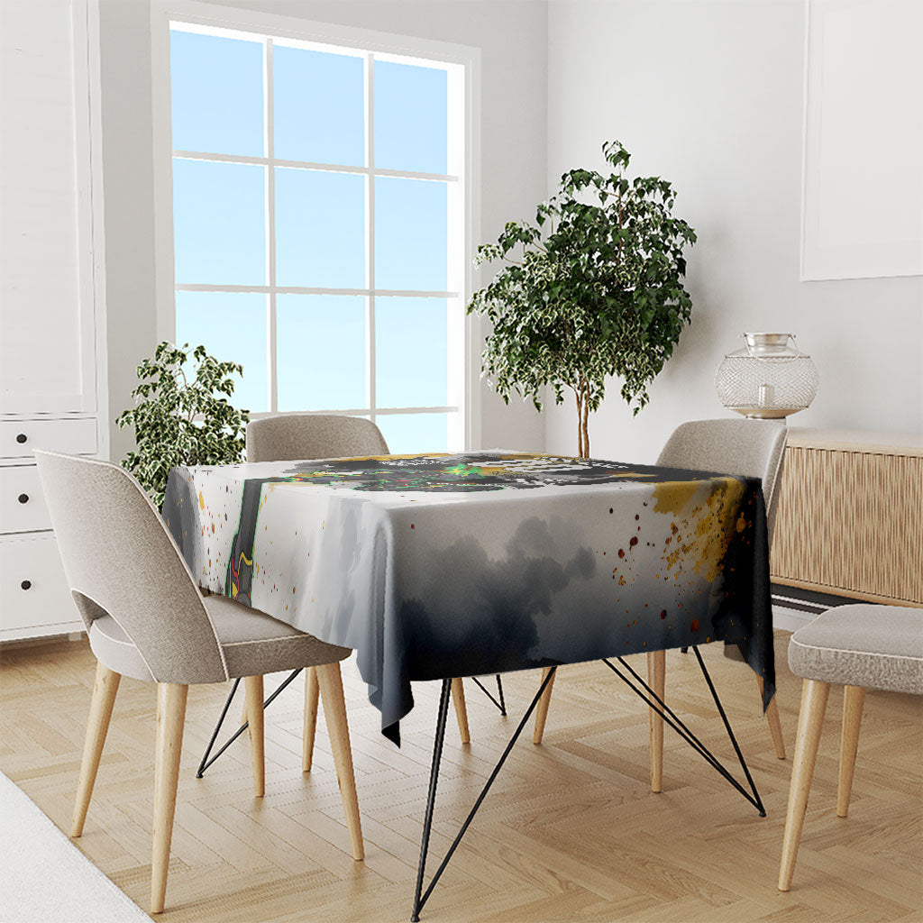Personalised Penrith Panthers 1967-2026 Tablecloth Panther Mascot 60th Anniversary - Watercolor Splash Art