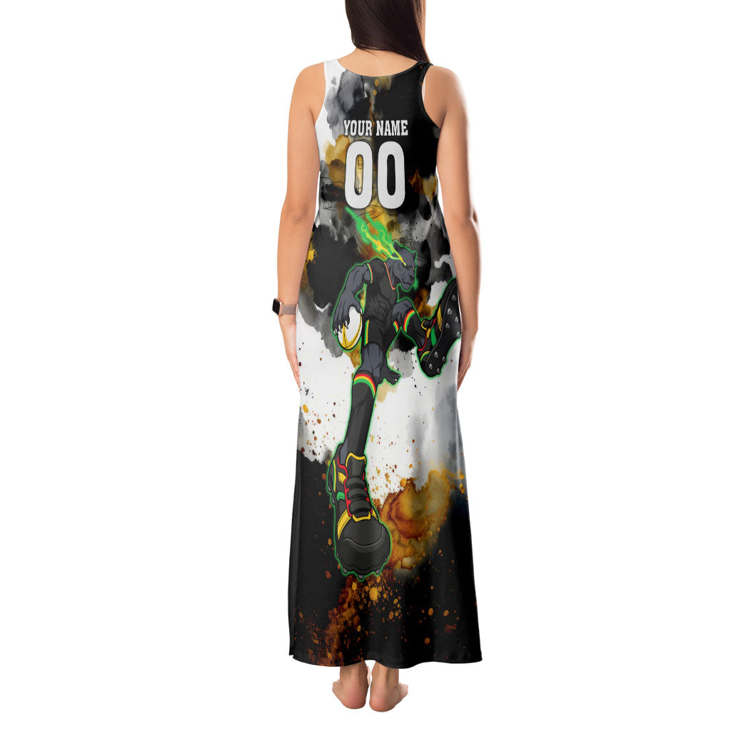 Personalised Penrith Panthers 1967-2026 Tank Maxi Dress Panther Mascot 60th Anniversary - Watercolor Splash Art
