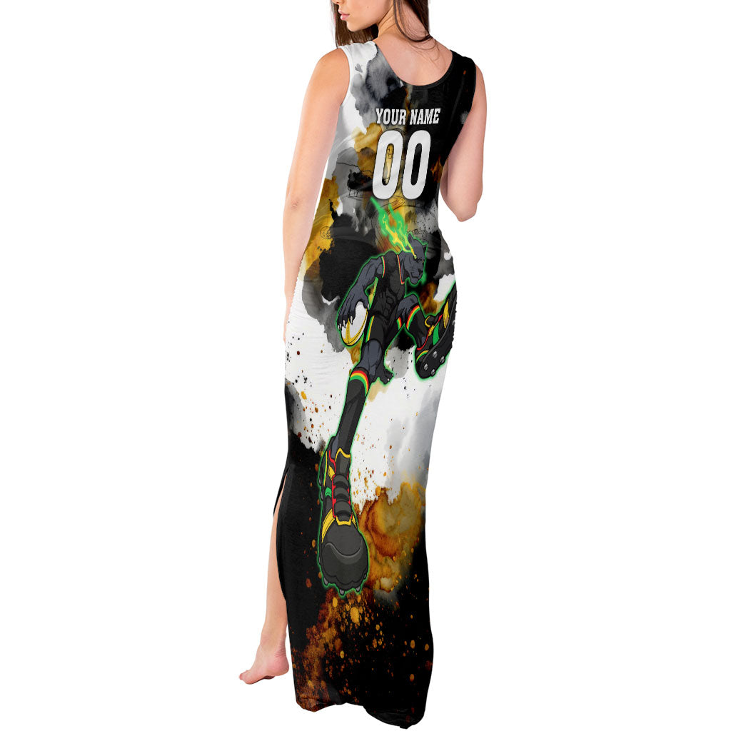 Personalised Penrith Panthers 1967-2026 Tank Maxi Dress Panther Mascot 60th Anniversary - Watercolor Splash Art