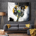 Personalised Penrith Panthers 1967-2026 Tapestry Panther Mascot 60th Anniversary - Watercolor Splash Art