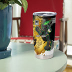 Personalised Penrith Panthers 1967-2026 Tumbler Cup Panther Mascot 60th Anniversary - Watercolor Splash Art