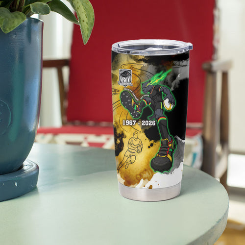 Personalised Penrith Panthers 1967-2026 Tumbler Cup Panther Mascot 60th Anniversary - Watercolor Splash Art