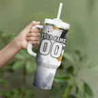 Personalised Penrith Panthers 1967-2026 Tumbler With Handle Panther Mascot 60th Anniversary - Watercolor Splash Art