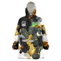 Personalised Penrith Panthers 1967-2026 Wearable Blanket Hoodie Panther Mascot 60th Anniversary - Watercolor Splash Art