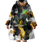 Personalised Penrith Panthers 1967-2026 Wearable Blanket Hoodie Panther Mascot 60th Anniversary - Watercolor Splash Art