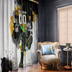 Personalised Penrith Panthers 1967-2026 Window Curtain Panther Mascot 60th Anniversary - Watercolor Splash Art