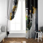 Personalised Penrith Panthers 1967-2026 Window Curtain Panther Mascot 60th Anniversary - Watercolor Splash Art