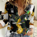 Personalised Penrith Panthers 1967-2026 Women Casual Shirt Panther Mascot 60th Anniversary - Watercolor Splash Art