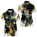 Personalised Penrith Panthers 1967-2026 Women Polo Shirt Panther Mascot 60th Anniversary - Watercolor Splash Art