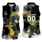 Personalised Penrith Panthers 1967-2026 Women Sleeveless Polo Shirt Panther Mascot 60th Anniversary - Watercolor Splash Art