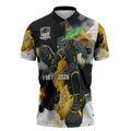 Personalised Penrith Panthers 1967-2026 Zipper Polo Shirt Panther Mascot 60th Anniversary - Watercolor Splash Art