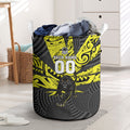 Custom Panthers Rugby 60th Anniversary Laundry Basket Penrith Polynesian Tribal Pattern - Traditional Tattoo