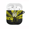 Custom Panthers Rugby 60th Anniversary AirPods Case Penrith Polynesian Tribal Pattern - Traditional Tattoo