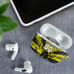 Custom Panthers Rugby 60th Anniversary AirPods Case Penrith Polynesian Tribal Pattern - Traditional Tattoo