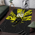 Custom Panthers Rugby 60th Anniversary Area Rug Penrith Polynesian Tribal Pattern - Traditional Tattoo