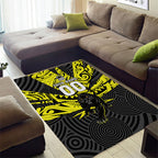 Custom Panthers Rugby 60th Anniversary Area Rug Penrith Polynesian Tribal Pattern - Traditional Tattoo