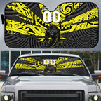 Custom Panthers Rugby 60th Anniversary Auto Sun Shade Penrith Polynesian Tribal Pattern - Traditional Tattoo