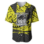 Custom Panthers Rugby 60th Anniversary Baseball Jersey Penrith Polynesian Tribal Pattern - Traditional Tattoo