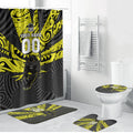 Custom Panthers Rugby 60th Anniversary Bathroom Set Penrith Polynesian Tribal Pattern - Traditional Tattoo