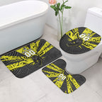 Custom Panthers Rugby 60th Anniversary Bathroom Set Penrith Polynesian Tribal Pattern - Traditional Tattoo
