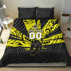Custom Panthers Rugby 60th Anniversary Bedding Set Penrith Polynesian Tribal Pattern - Traditional Tattoo