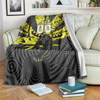 Custom Panthers Rugby 60th Anniversary Blanket Penrith Polynesian Tribal Pattern - Traditional Tattoo