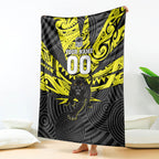 Custom Panthers Rugby 60th Anniversary Blanket Penrith Polynesian Tribal Pattern - Traditional Tattoo