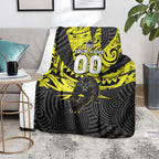 Custom Panthers Rugby 60th Anniversary Blanket Penrith Polynesian Tribal Pattern - Traditional Tattoo