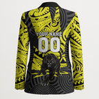 Custom Panthers Rugby 60th Anniversary Blazer Penrith Polynesian Tribal Pattern - Traditional Tattoo