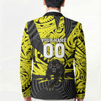 Custom Panthers Rugby 60th Anniversary Blazer Penrith Polynesian Tribal Pattern - Traditional Tattoo