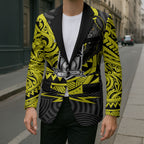 Custom Panthers Rugby 60th Anniversary Blazer Penrith Polynesian Tribal Pattern - Traditional Tattoo