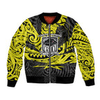 Custom Panthers Rugby 60th Anniversary Bomber Jacket Penrith Polynesian Tribal Pattern - Traditional Tattoo