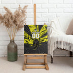 Custom Panthers Rugby 60th Anniversary Canvas Wall Art Penrith Polynesian Tribal Pattern - Traditional Tattoo