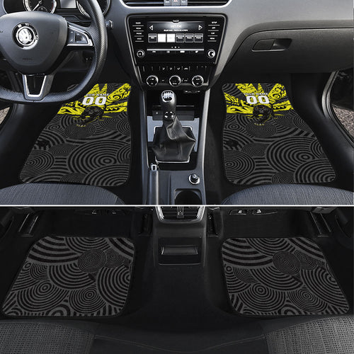 Custom Panthers Rugby 60th Anniversary Car Mats Penrith Polynesian Tribal Pattern - Traditional Tattoo