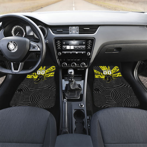 Custom Panthers Rugby 60th Anniversary Car Mats Penrith Polynesian Tribal Pattern - Traditional Tattoo