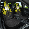 Custom Panthers Rugby 60th Anniversary Car Seat Cover Penrith Polynesian Tribal Pattern - Traditional Tattoo