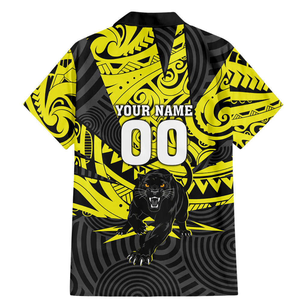 Custom Panthers Rugby 60th Anniversary Family Matching Puletasi and Hawaiian Shirt Penrith Polynesian Tribal Pattern - Traditional Tattoo
