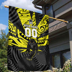 Custom Panthers Rugby 60th Anniversary Garden Flag Penrith Polynesian Tribal Pattern - Traditional Tattoo