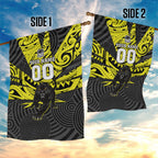 Custom Panthers Rugby 60th Anniversary Garden Flag Penrith Polynesian Tribal Pattern - Traditional Tattoo
