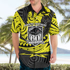 Custom Panthers Rugby 60th Anniversary Hawaiian Shirt Penrith Polynesian Tribal Pattern - Traditional Tattoo