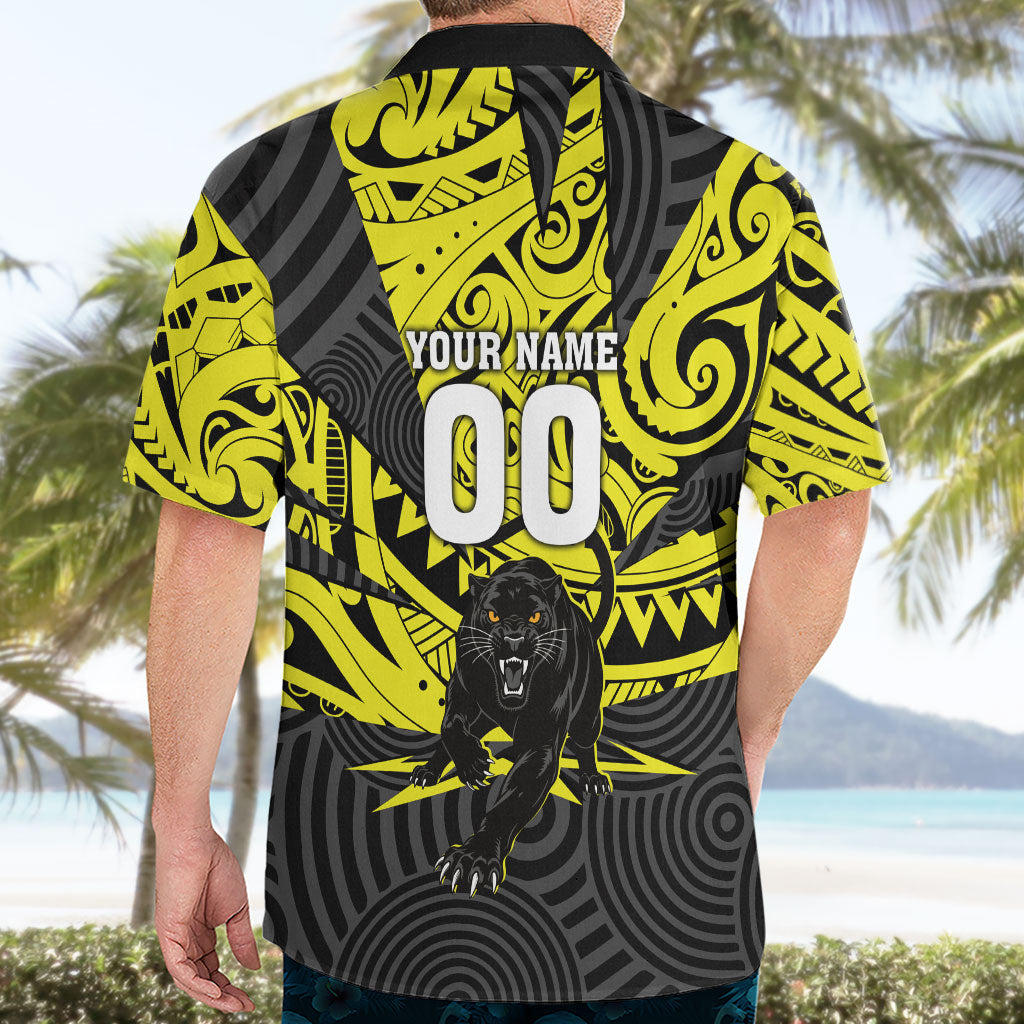 Custom Panthers Rugby 60th Anniversary Hawaiian Shirt Penrith Polynesian Tribal Pattern - Traditional Tattoo