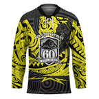 Custom Panthers Rugby 60th Anniversary Hockey Jersey Penrith Polynesian Tribal Pattern - Traditional Tattoo