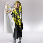 Custom Panthers Rugby 60th Anniversary Hooded Blanket Penrith Polynesian Tribal Pattern - Traditional Tattoo