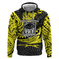 Custom Panthers Rugby 60th Anniversary Hoodie Penrith Polynesian Tribal Pattern - Traditional Tattoo
