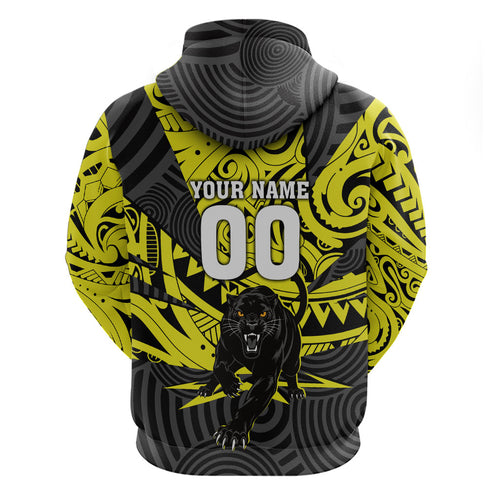 Custom Panthers Rugby 60th Anniversary Hoodie Penrith Polynesian Tribal Pattern - Traditional Tattoo