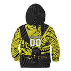 Custom Panthers Rugby 60th Anniversary Kid Hoodie Penrith Polynesian Tribal Pattern - Traditional Tattoo