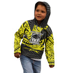 Custom Panthers Rugby 60th Anniversary Kid Hoodie Penrith Polynesian Tribal Pattern - Traditional Tattoo
