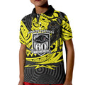 Custom Panthers Rugby 60th Anniversary Kid Polo Shirt Penrith Polynesian Tribal Pattern - Traditional Tattoo